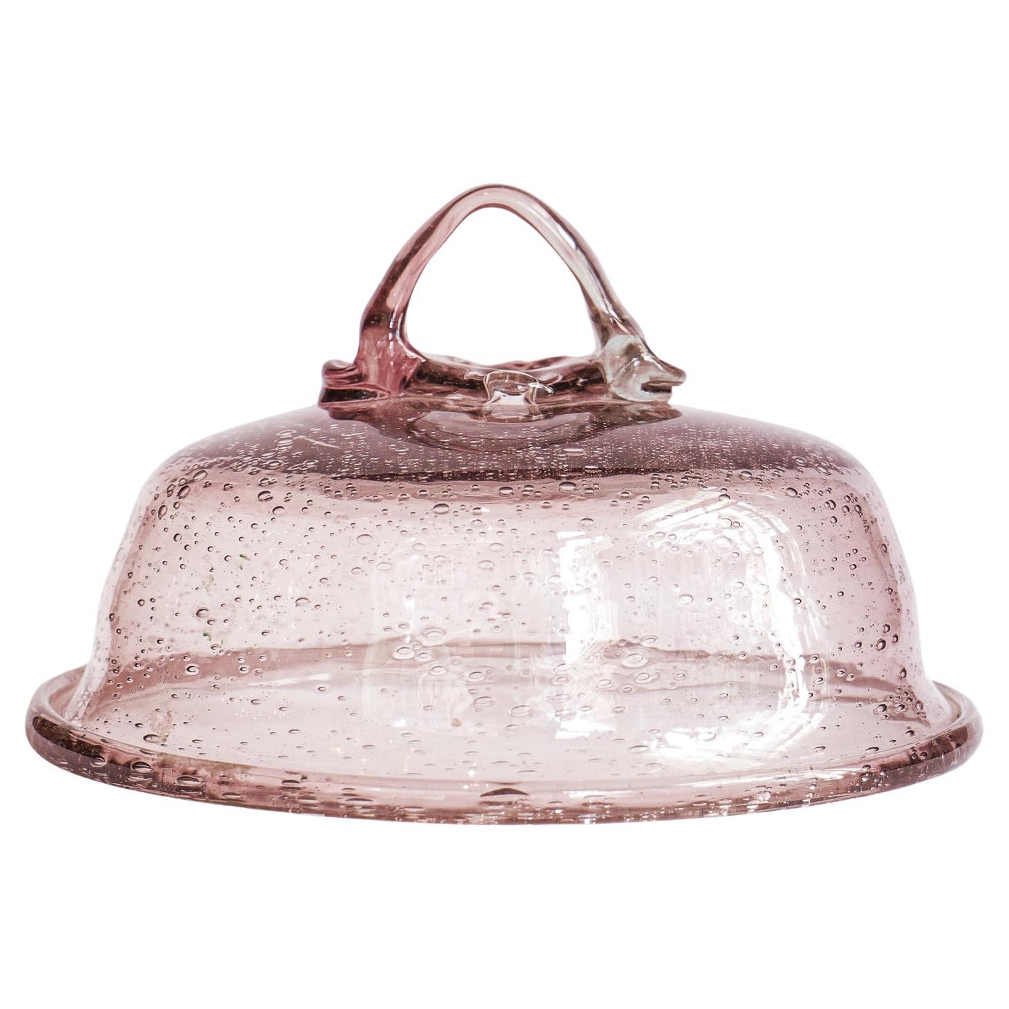 Campana o cúpula de vidrio burbuja color topo de Biot, circa años 70 en venta