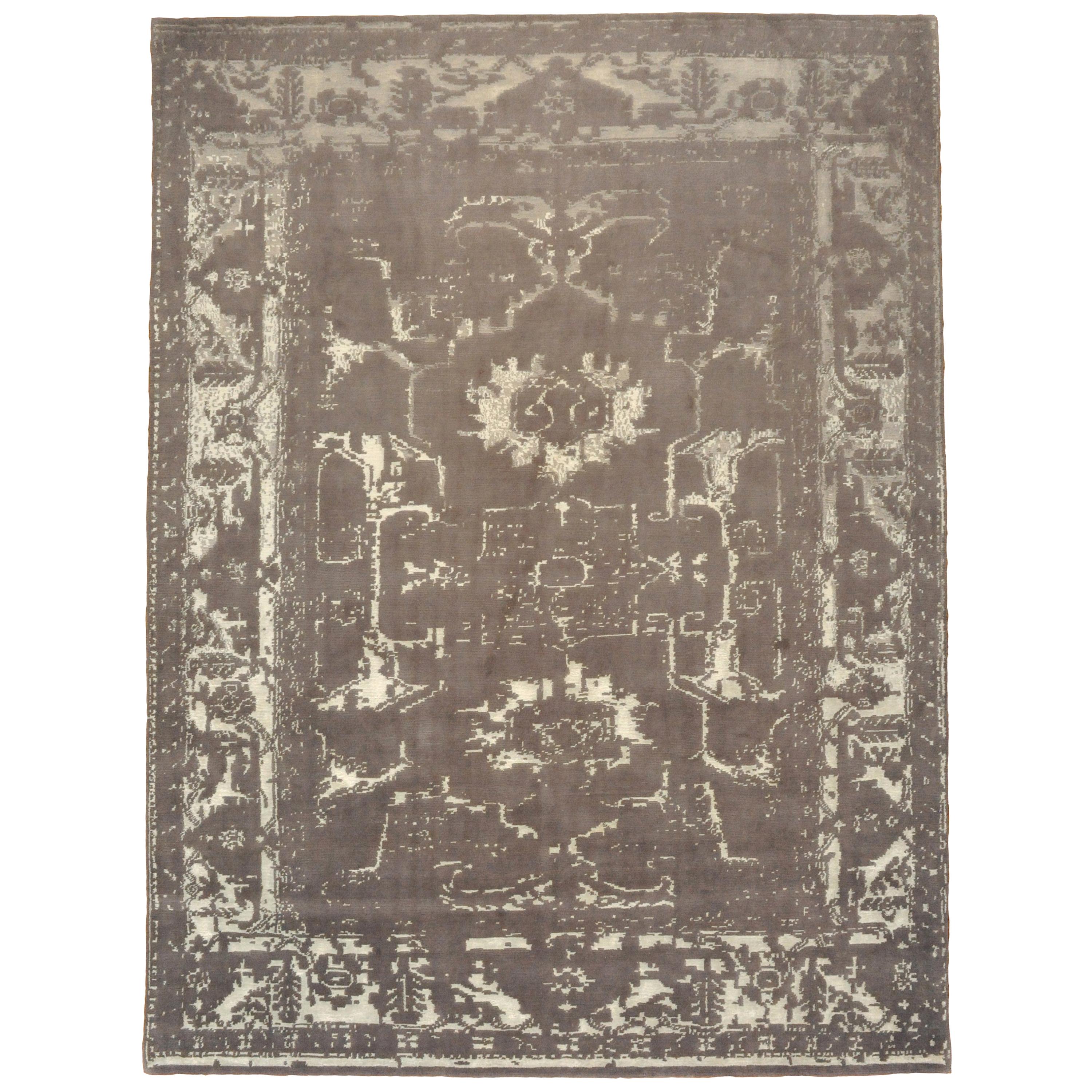 Taupe "Erased" Style Area Rug