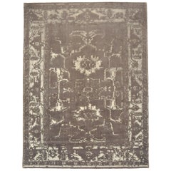 Tapis taupe de style «rased » en forme de zone