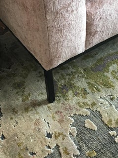 Tappeto ecologico in lana e seta naturale annodato a mano Taupe Grey Pink Yellow Lilac