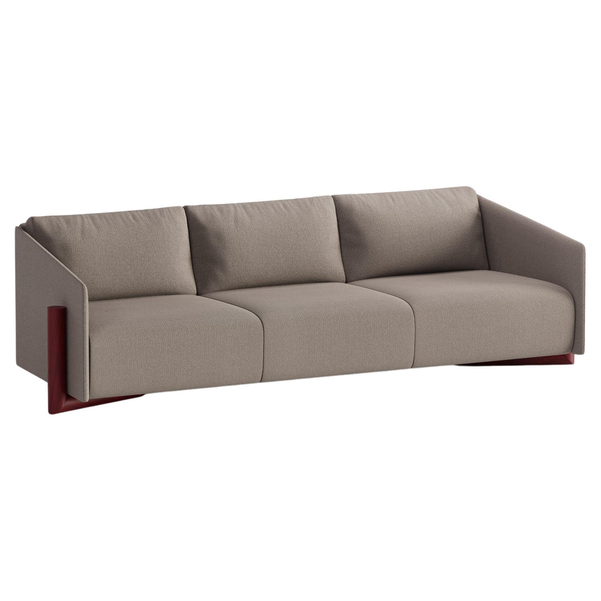 Taupe Grey Timber 4 Seater Sofa by Kann Design