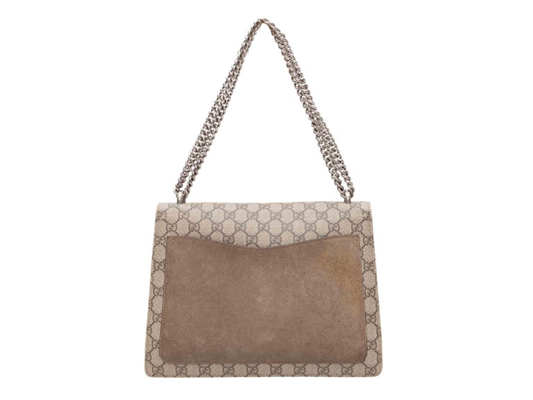 Borsa Dionysus media con patta di Gucci color taupe in vendita su