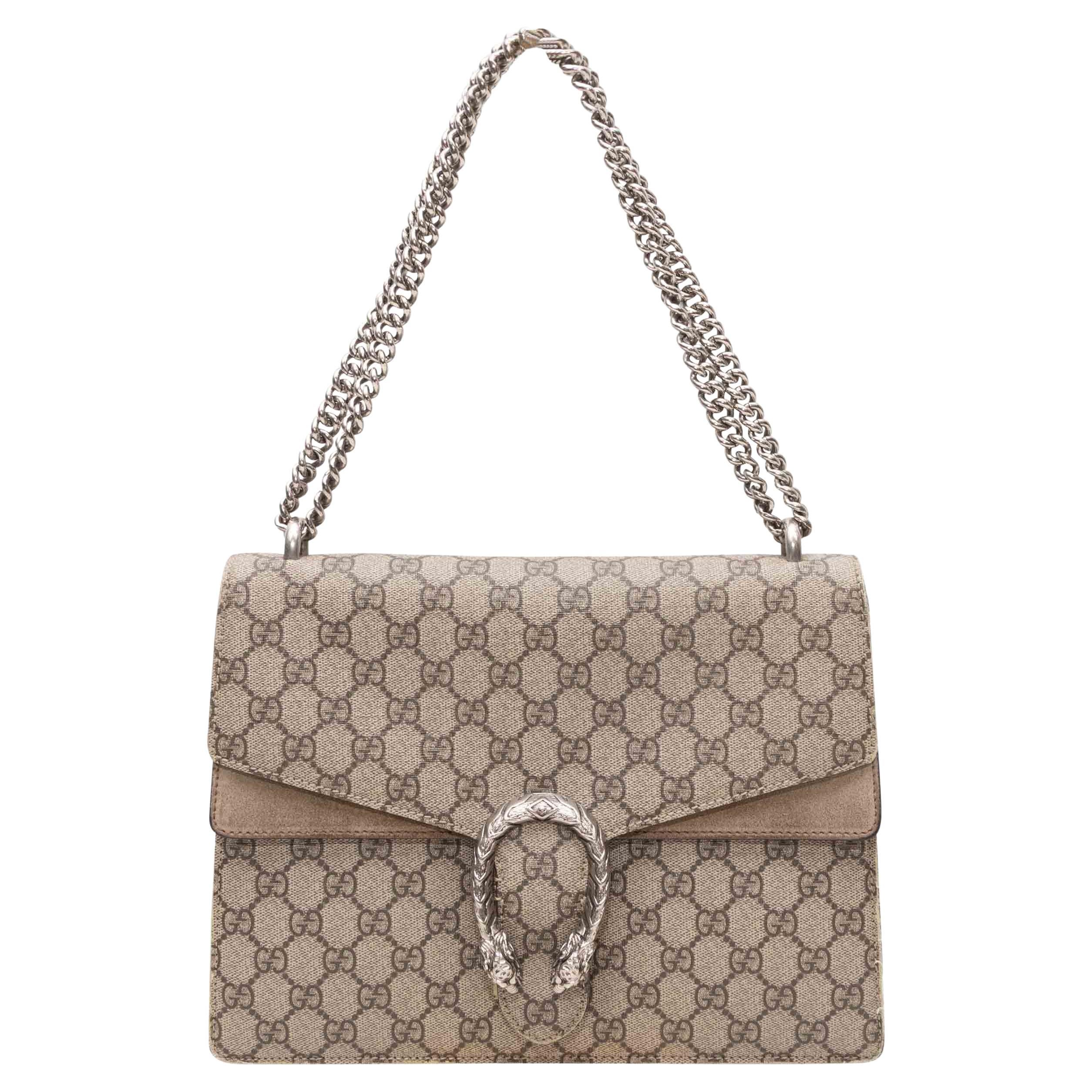 Taupe Gucci Dionysus Medium Flap Tasche