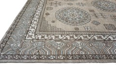 Taupe Khotan Designed Wool  Rug 10'4''x14'4''