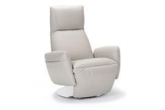 Taupe Leather Recliner Lounge Chair, Poltrona Frau
