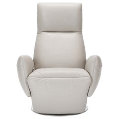 Taupe Leather Recliner Lounge Chair, Poltrona Frau