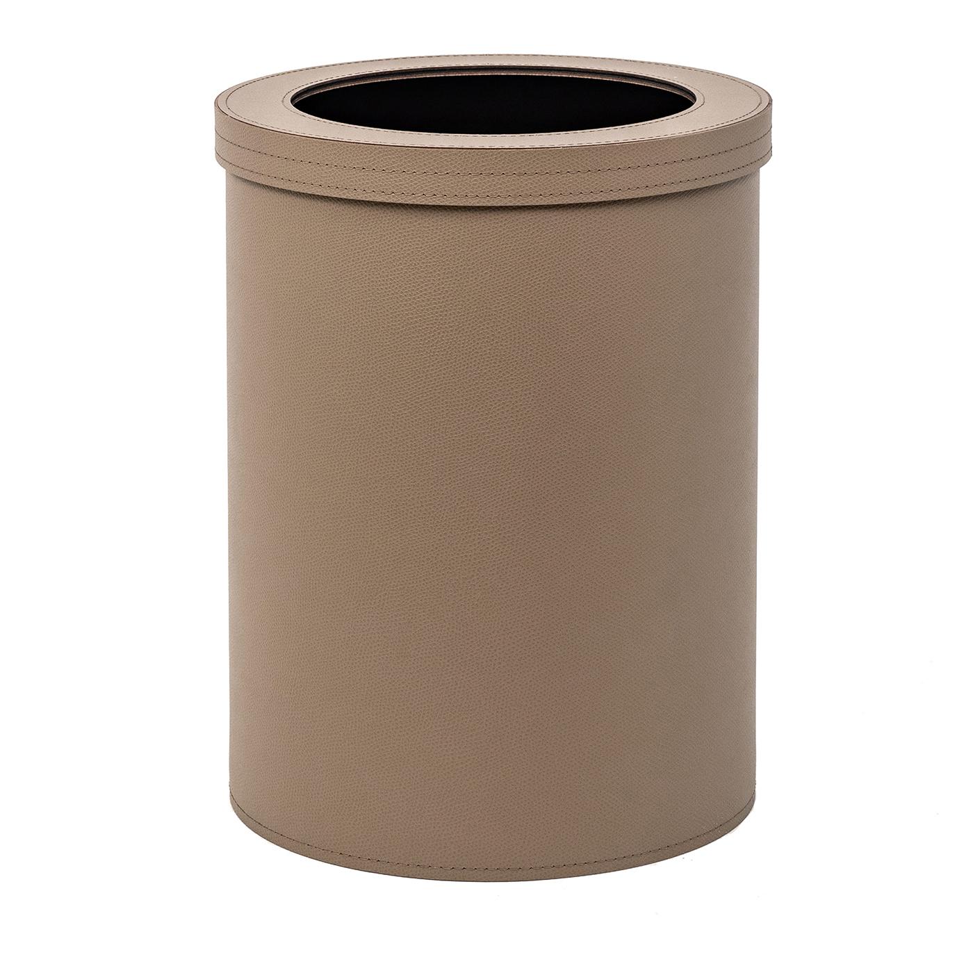 Cestino in pelle Malaga Taupe con coperchio di Pinetti in vendita 1