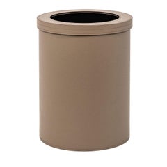 Boîte à papier en cuir Malaga taupe avec couvercle de Pinetti
