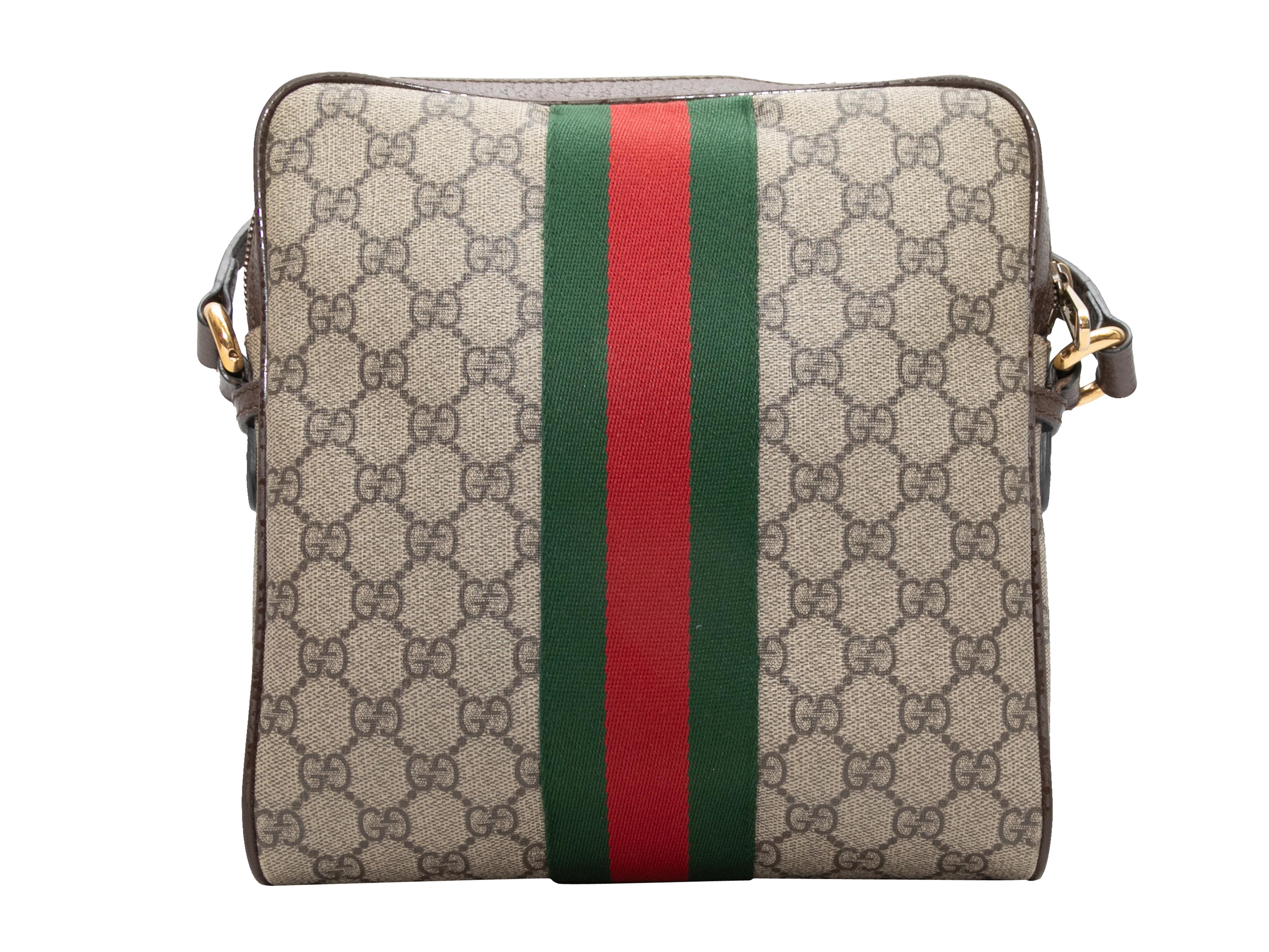 Taupe & Multicolor Gucci Ophidia Monogram Messenger Bag For Sale 2