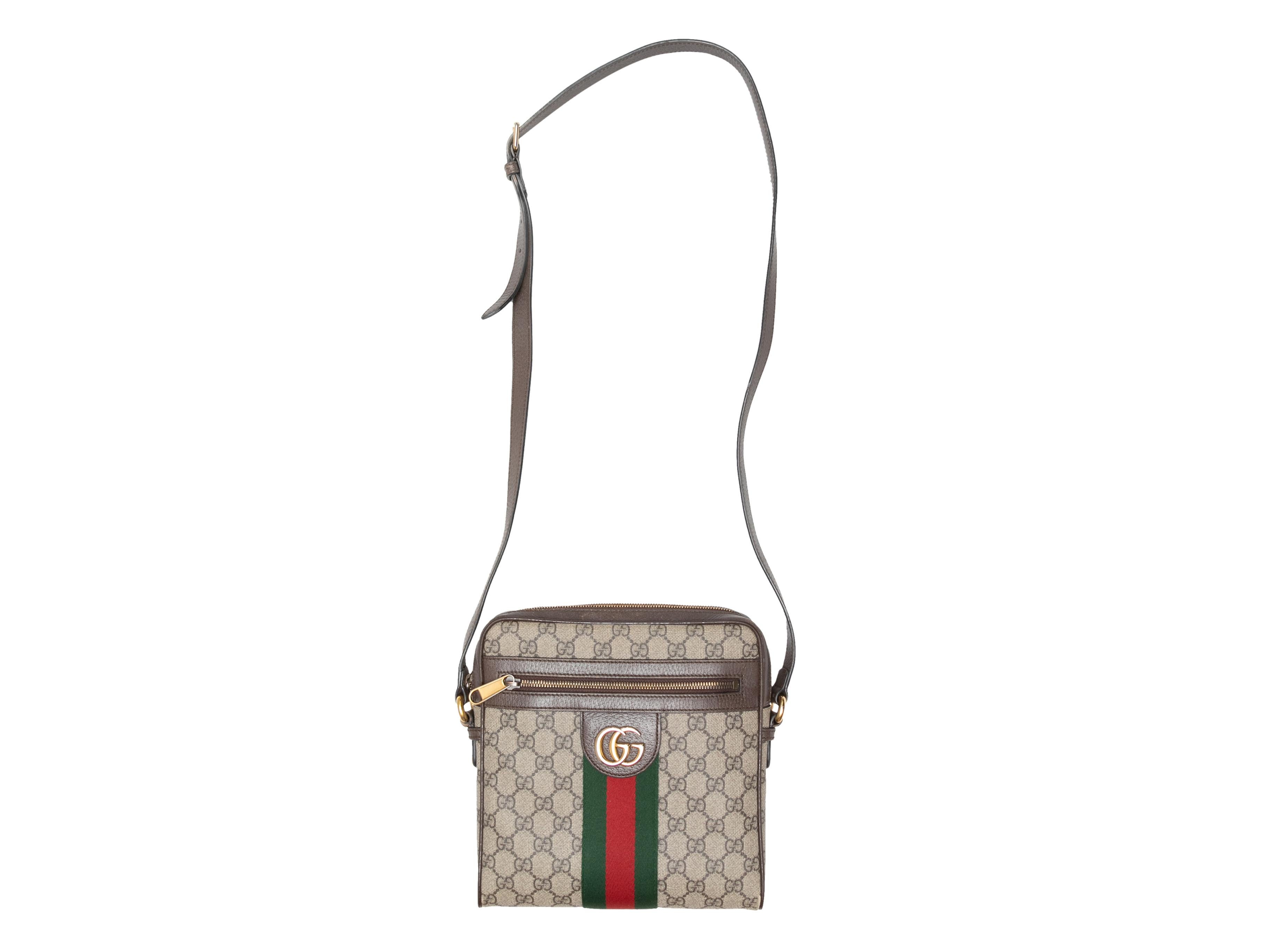 Taupe & Multicolor Gucci Ophidia Monogram Messenger Bag For Sale 3