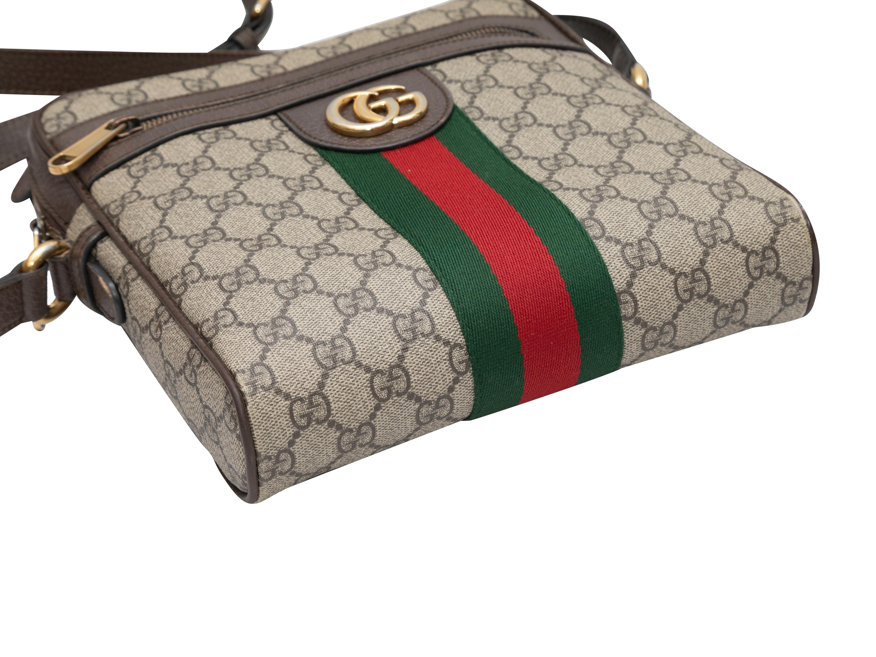 Taupe & Multicolor Gucci Ophidia Monogram Messenger Bag For Sale 4
