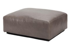 Taupe Open Pore Leather Mex Cube Ottoman, Cassina