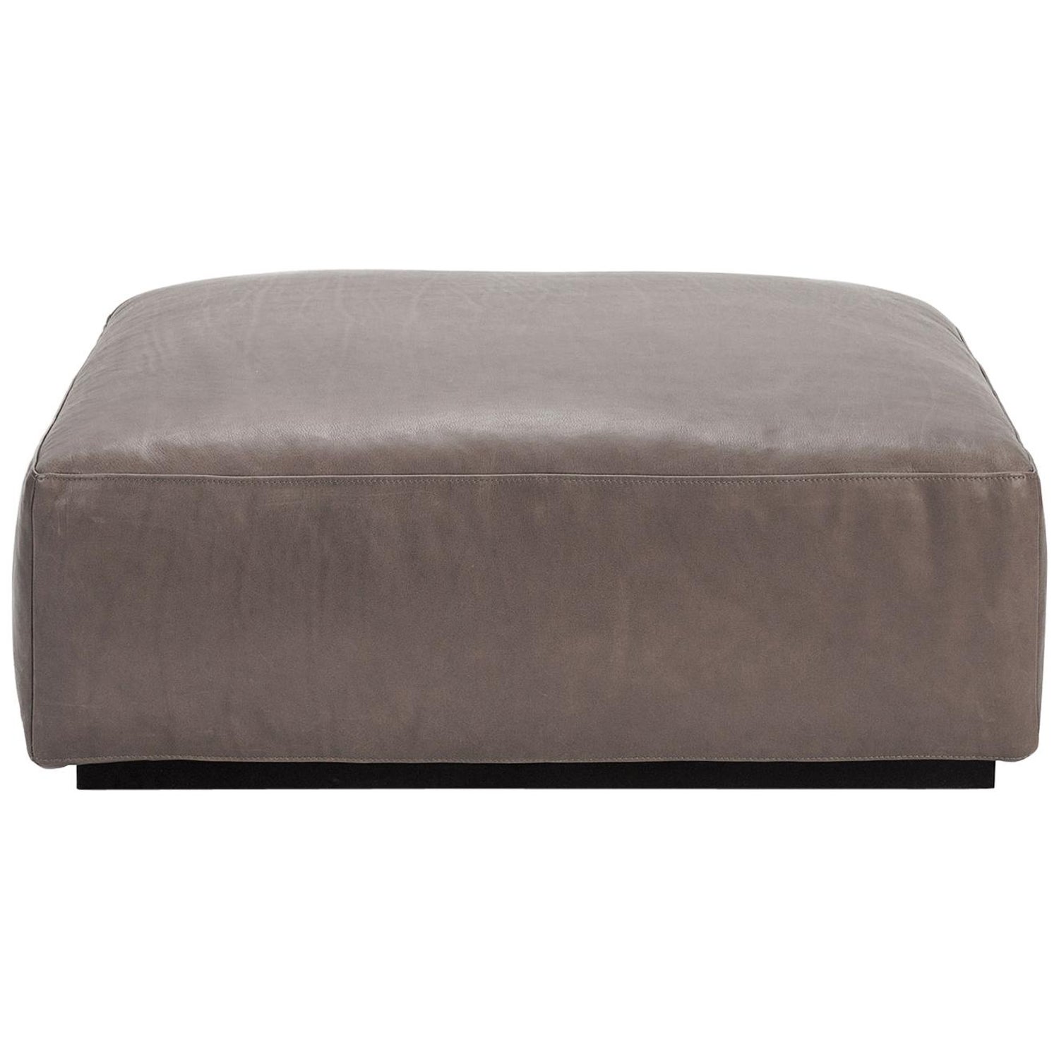 Taupe Open Pore Leather Mex Cube Ottoman, Cassina For Sale at 1stDibs