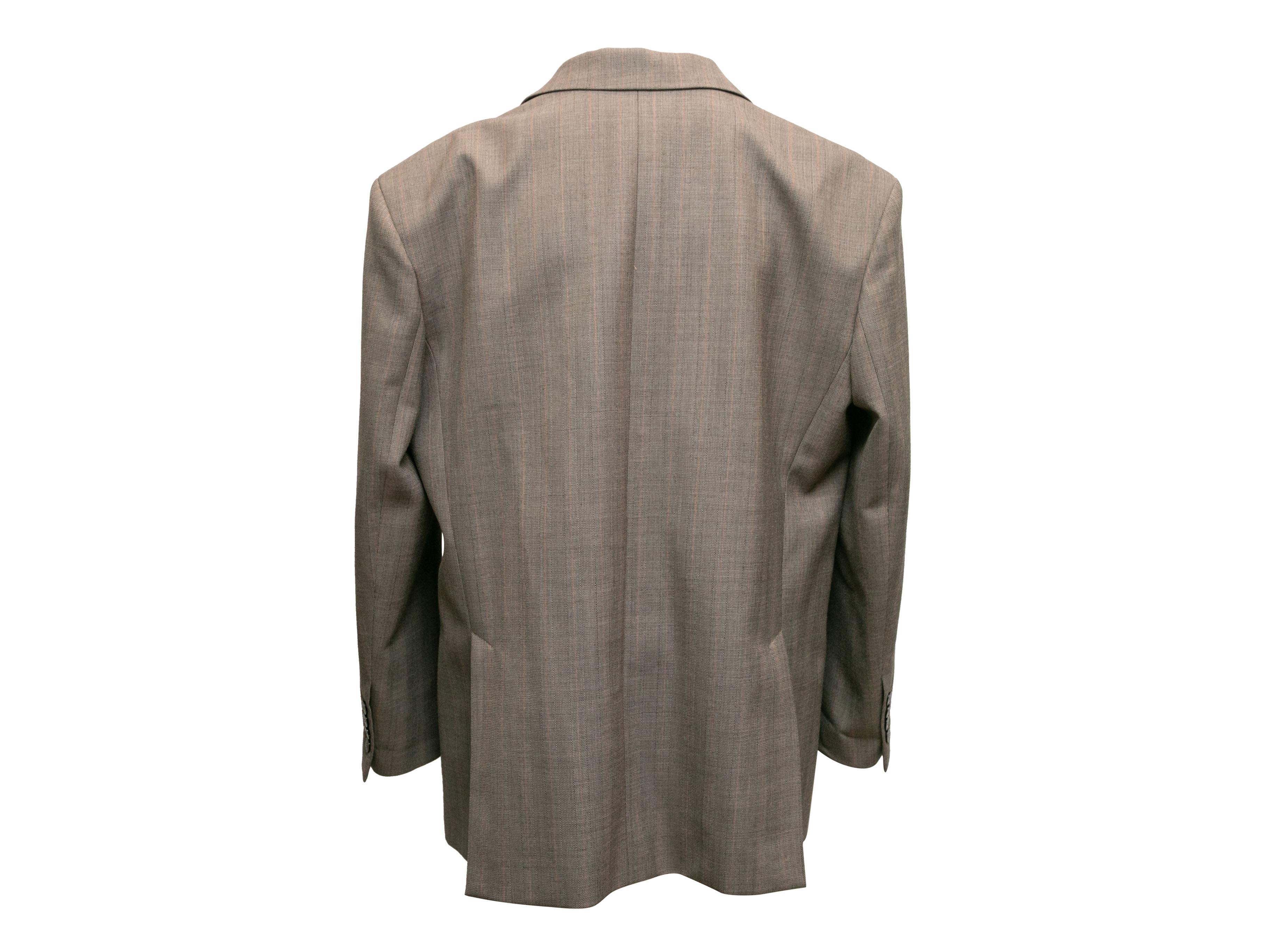 Gray Taupe Sandro Button-Up Blazer Size FR 40 For Sale