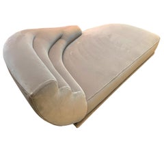 Grande chaise longue en velours de style Art déco, Promemoria, Italie