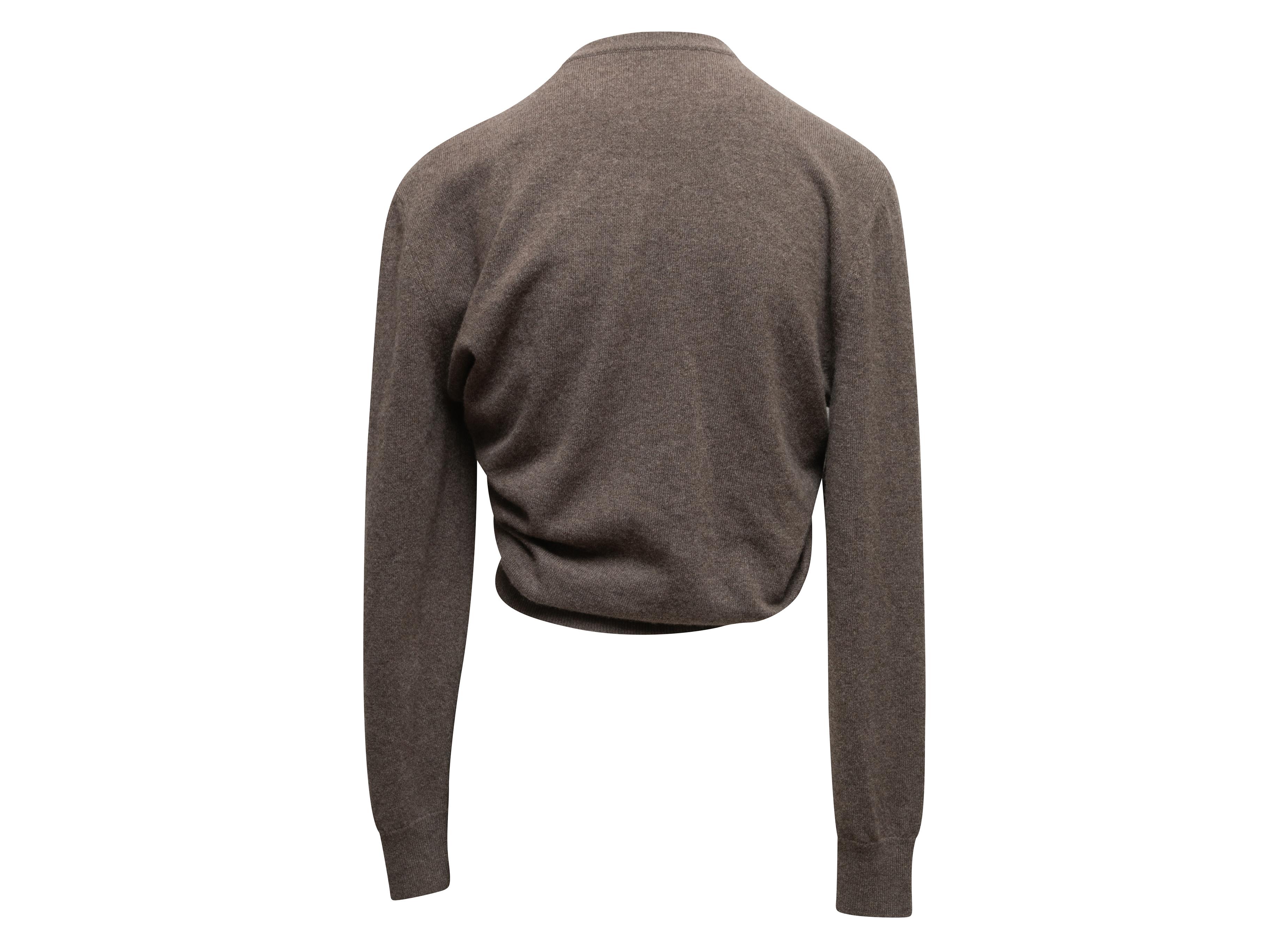 Taupe The Row Laris Cashmere Sweater Size US XS In Good Condition For Sale In New York, NY
