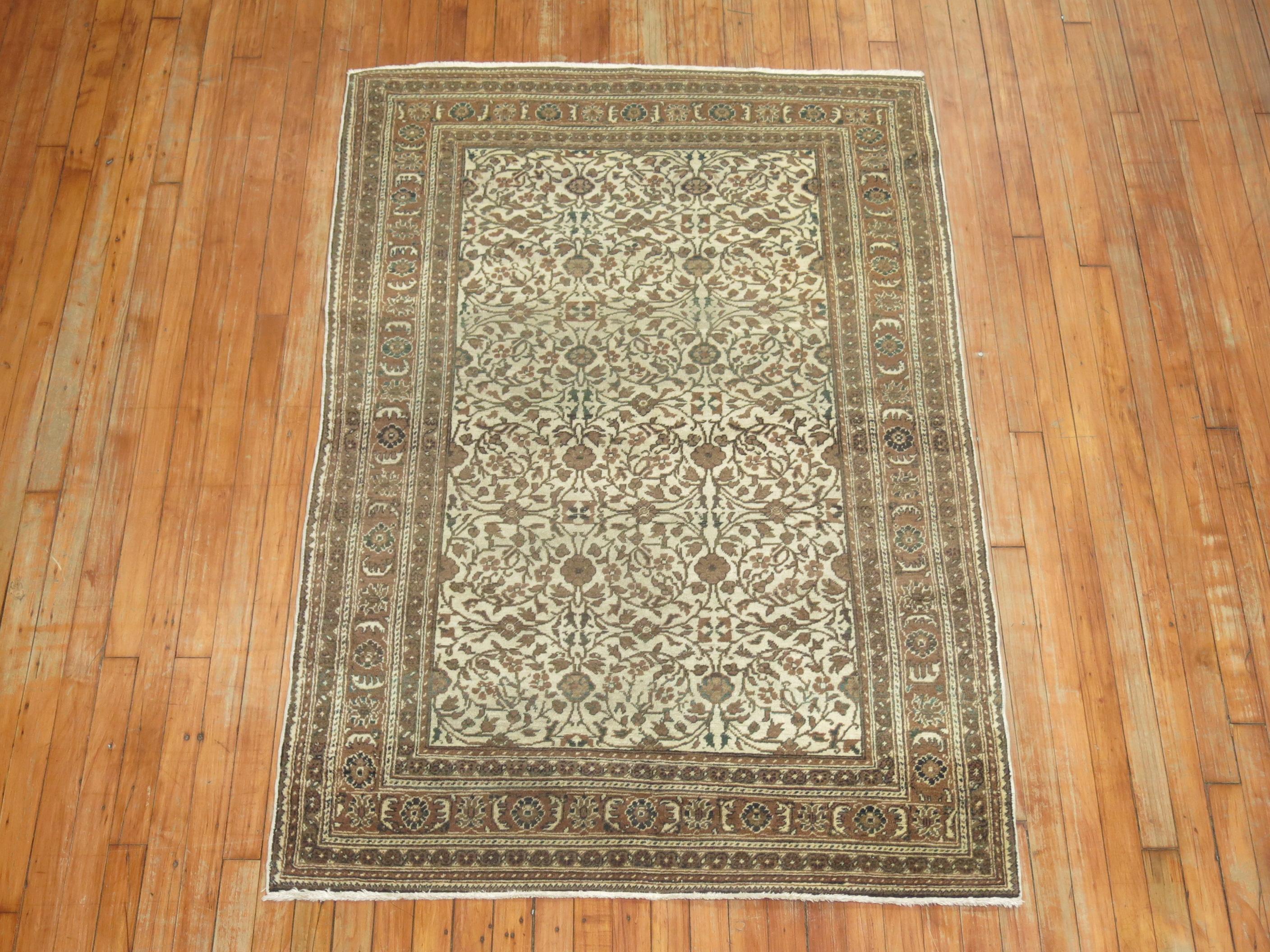 Colección Zabihi Alfombra Turca Vintage Neutra en venta 1