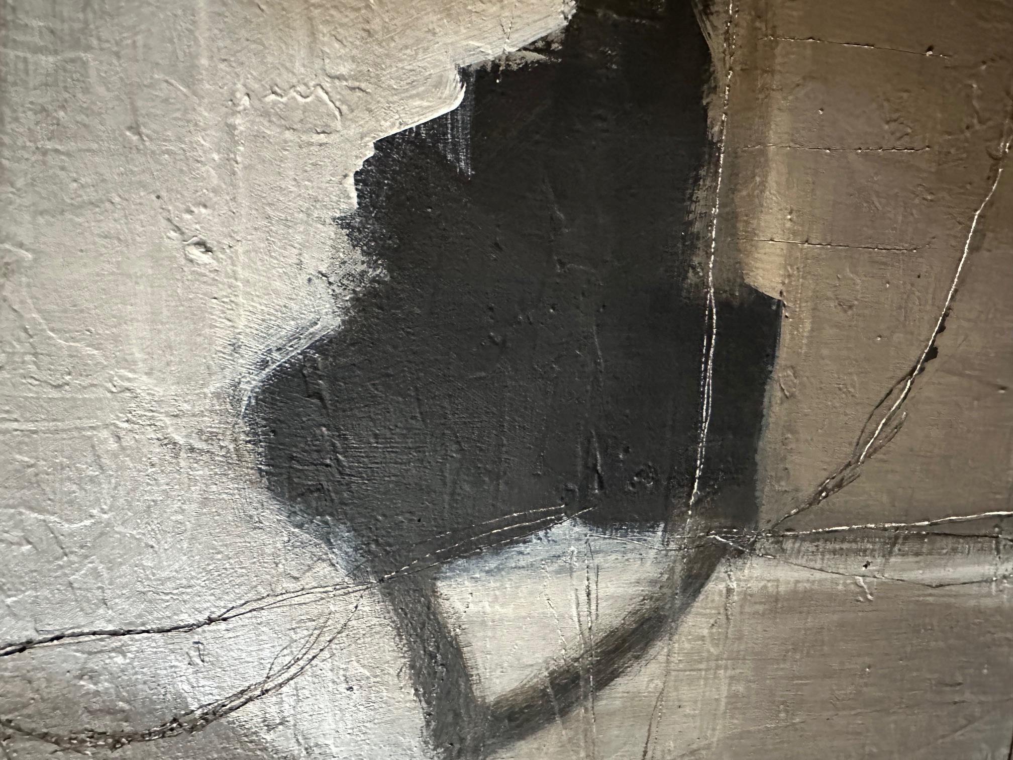 American Taupe, White, Black Acrylic Abstract By Patrick Phillips, U.S.A., Contemporary For Sale