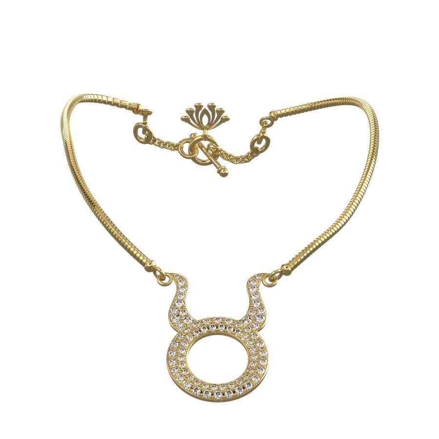 Twin Elegance Taurus 3-in-1 Detachable Zodiac Necklace In New Condition For Sale In JAMAICA, NY