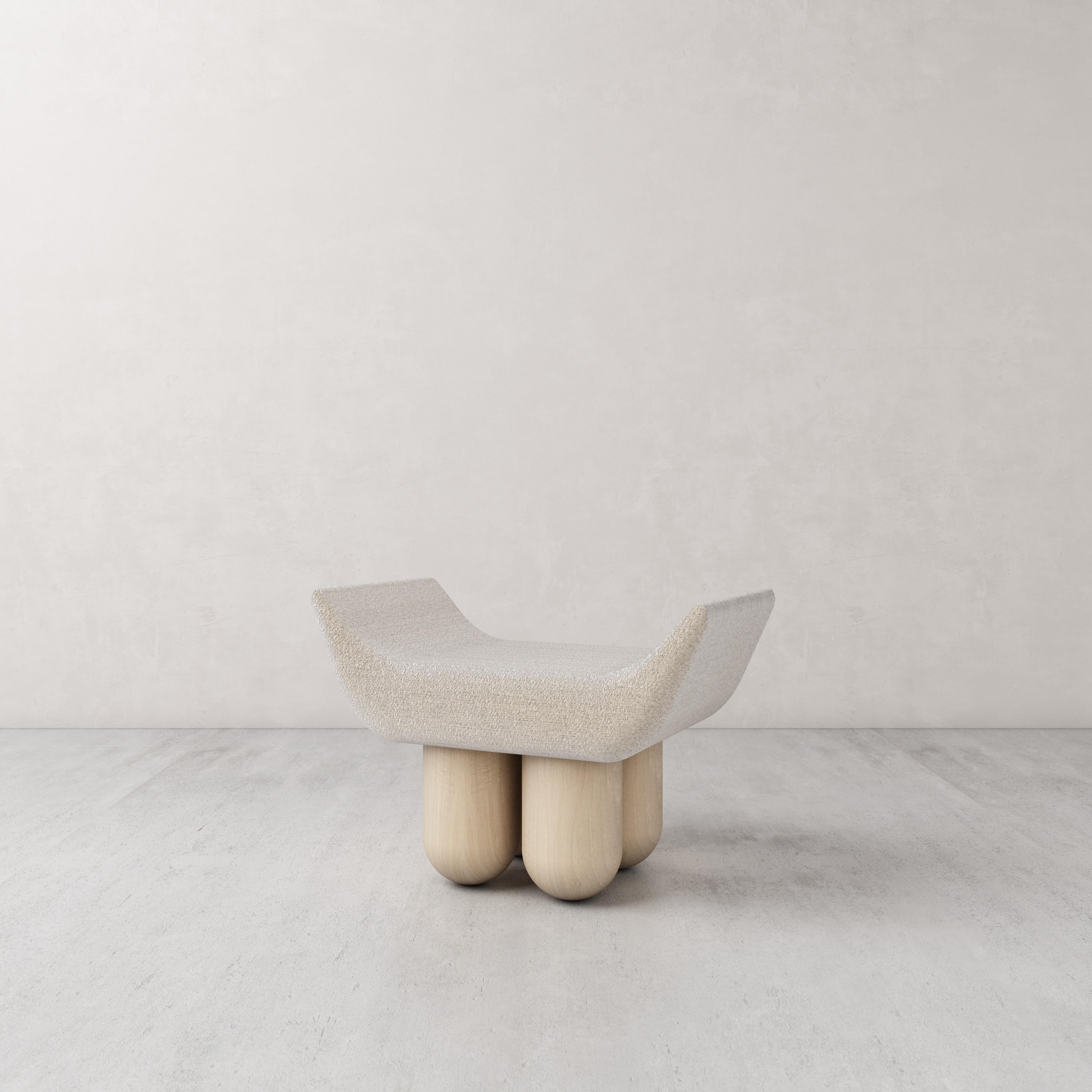 Taurus by Pietro Franceschini
Sold exclusively by Galerie Philia
Manufacturer: Stefano Minotti
Dimensions: W 76 x L 52 x H 54 cm
Materials: Lamb and ashwood
Available in Bouclé

Pietro Franceschini is an architect and designer based in New