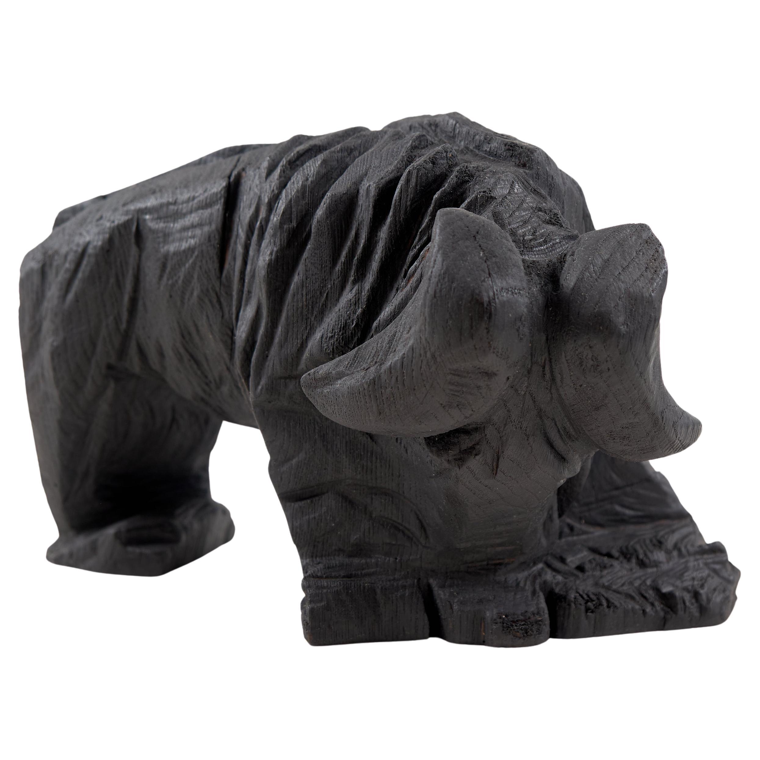 Taurus, Chainsaw Carved, Burnt Oak Bull Sculpture