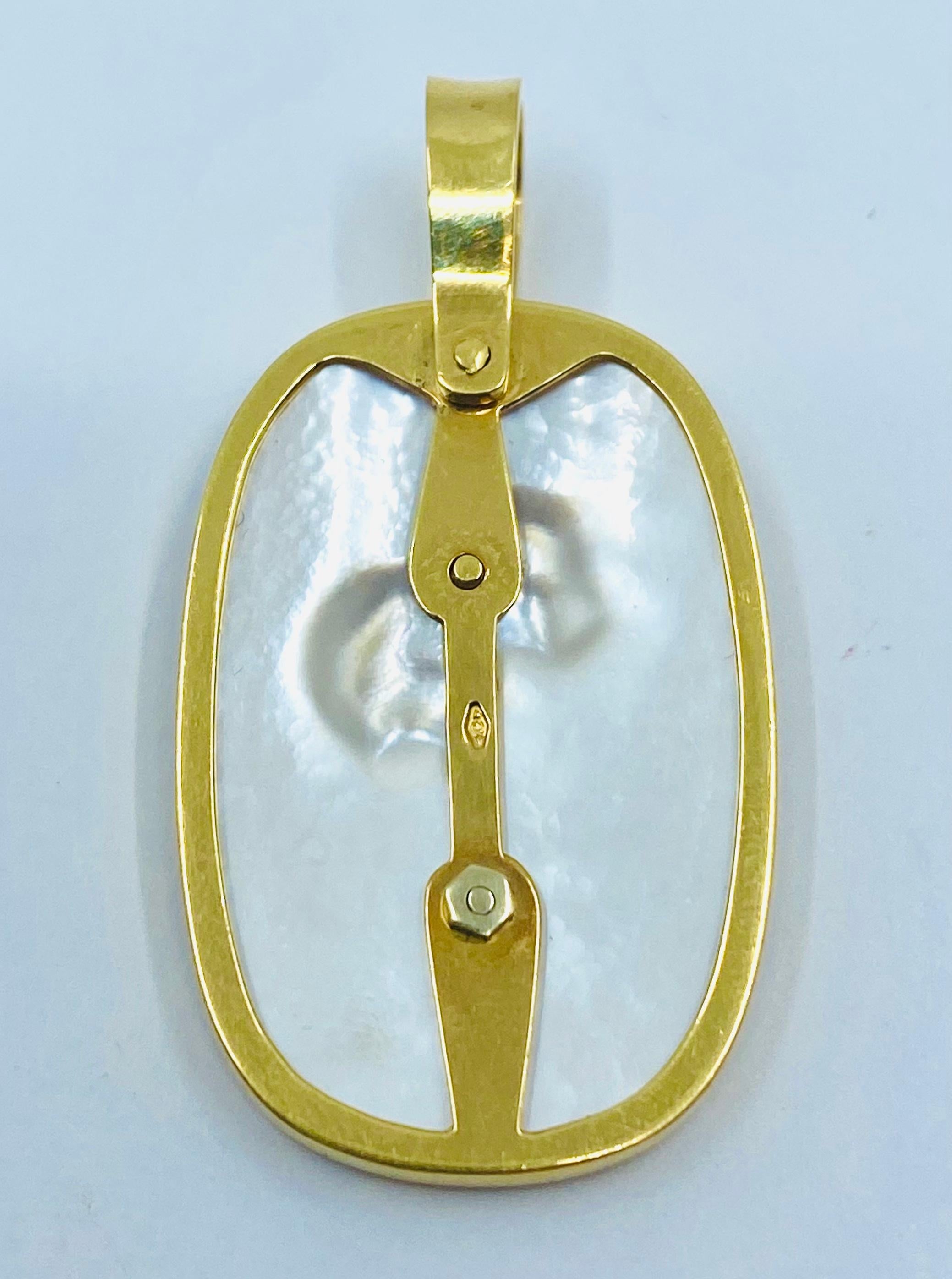 Women's or Men's Taurus Charm Mother of Pearl Gold Zodiac Pendant