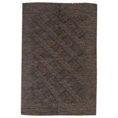 Taurus Collection Modern Geometric Brown Goat Hair Rug by Doris Leslie Blau