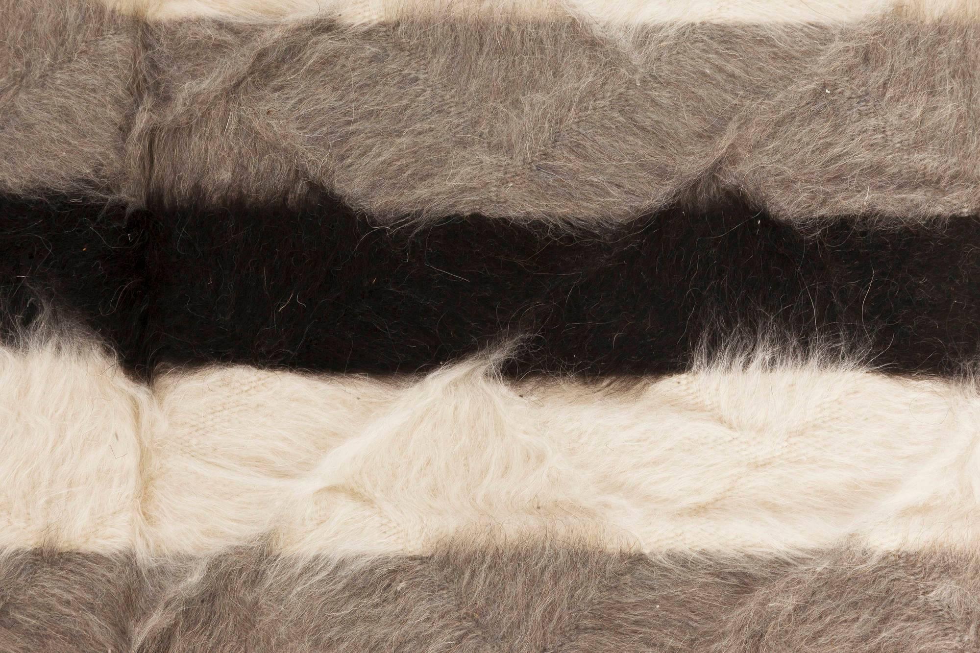 Taurus Collection Modern striped goat hair rug by Doris Leslie Blau.
Size: 4'0