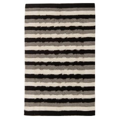 Taurus Collection Modern Striped Goat Hair Rug by Doris Leslie Blau