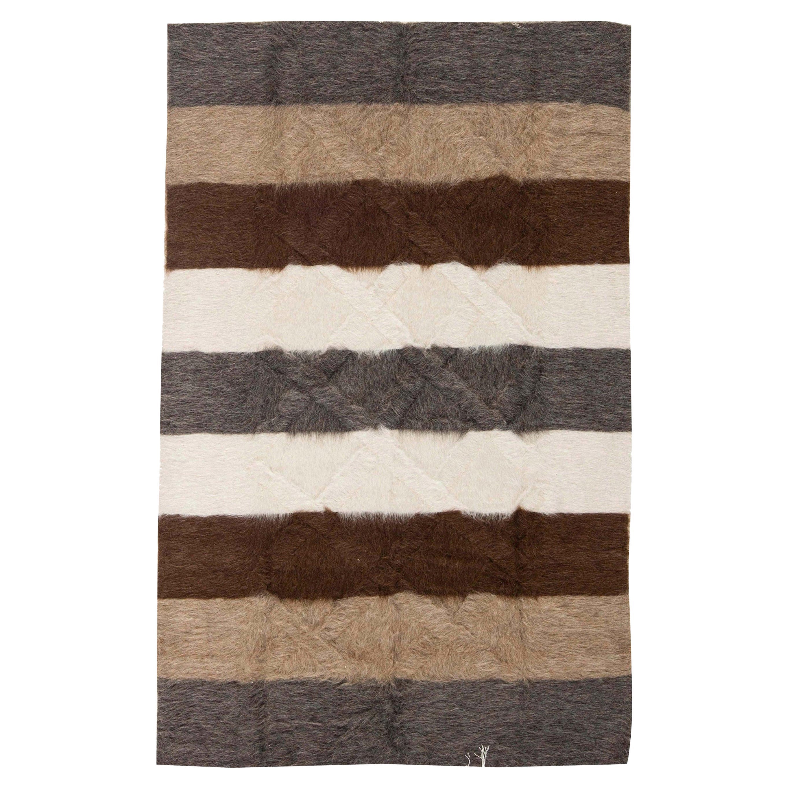 Taurus Collection Modern Striped Goat Hair Rug by Doris Leslie Blau