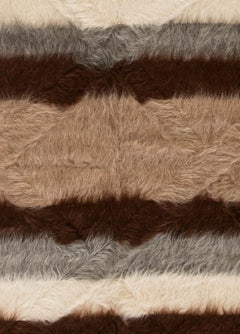 Taurus Collection Modern Striped Handmade Goat Hair Rug by Doris Leslie Blau