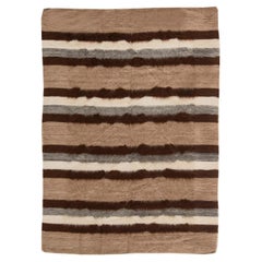 Taurus Collection Modern Striped Handmade Goat Hair Rug by Doris Leslie Blau