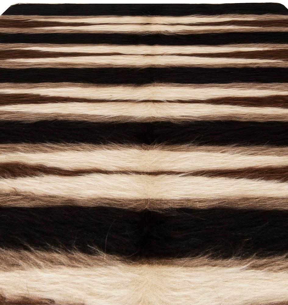 Modern Taurus Collection Striped Goat Hair Rug by Doris Leslie Blau For Sale