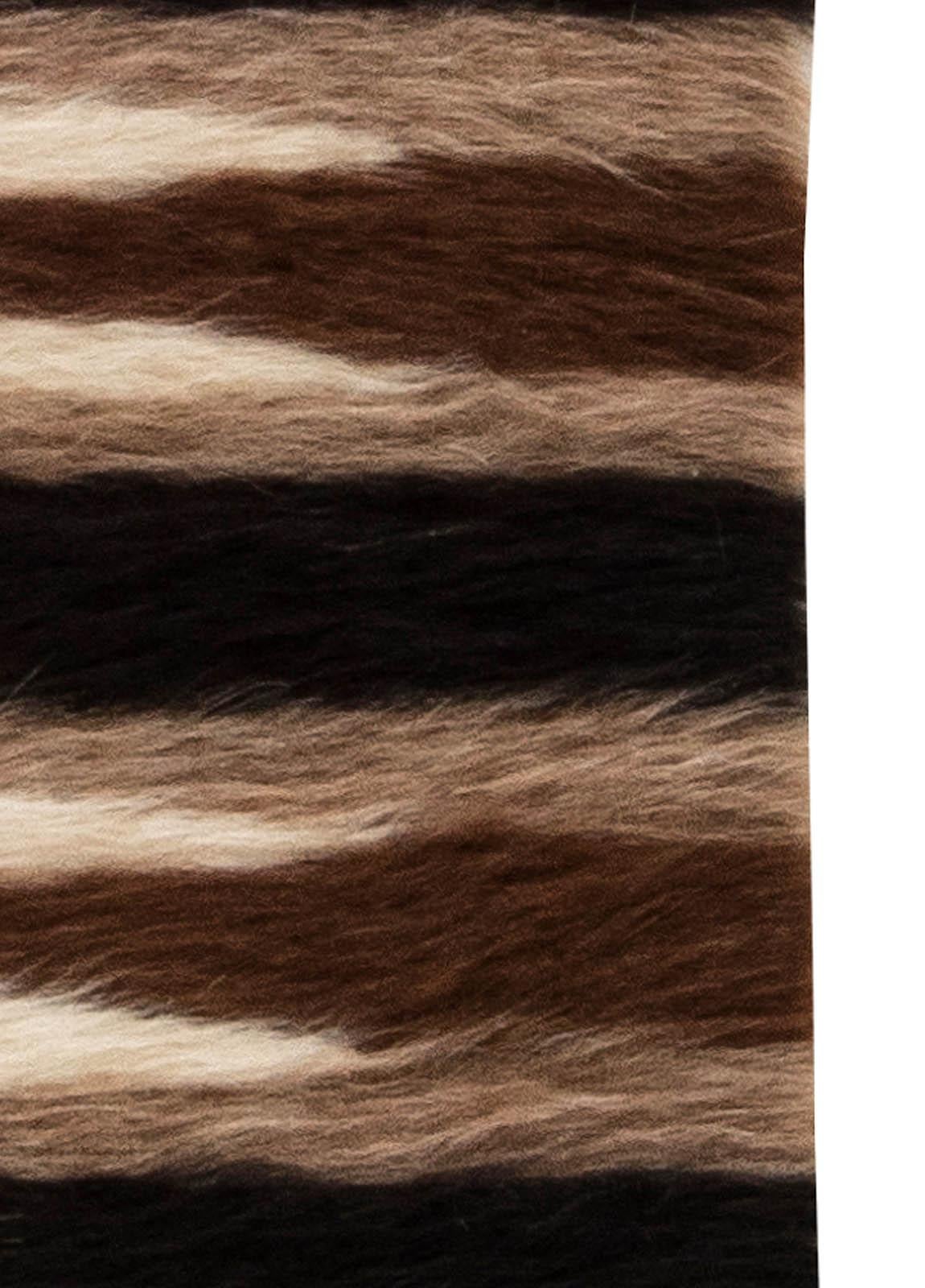 Taurus Collection Striped Goat Hair Rug by Doris Leslie Blau (Handgeknüpft) im Angebot