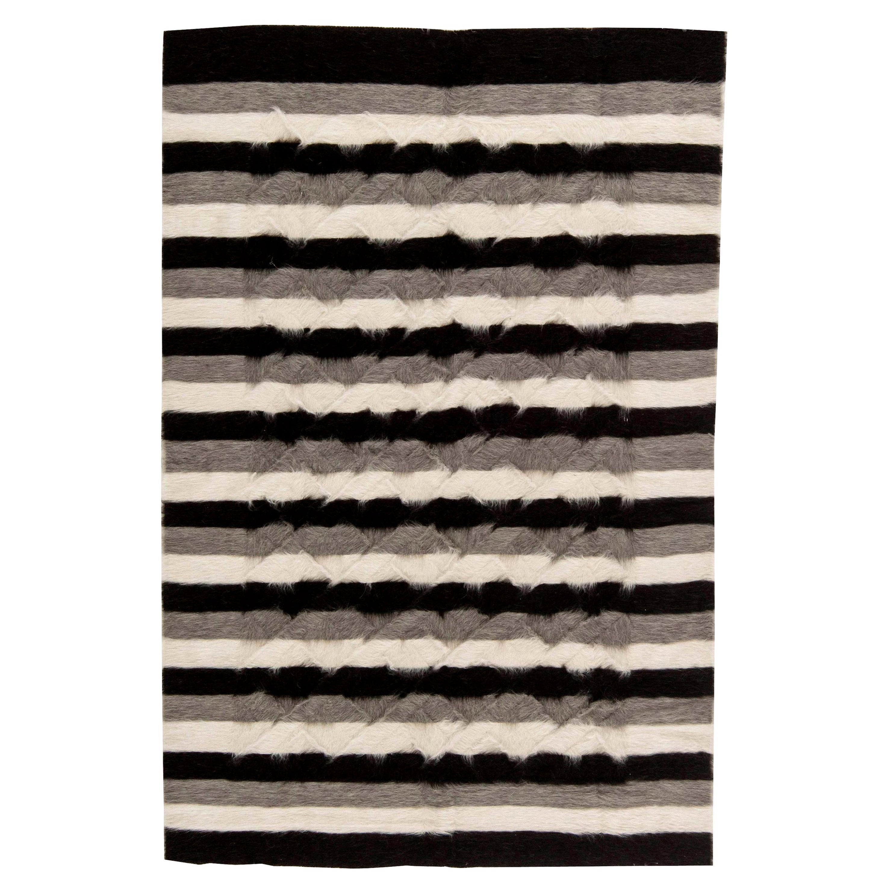 Taurus Collection Striped Goat Hair Rug by Doris Leslie Blau