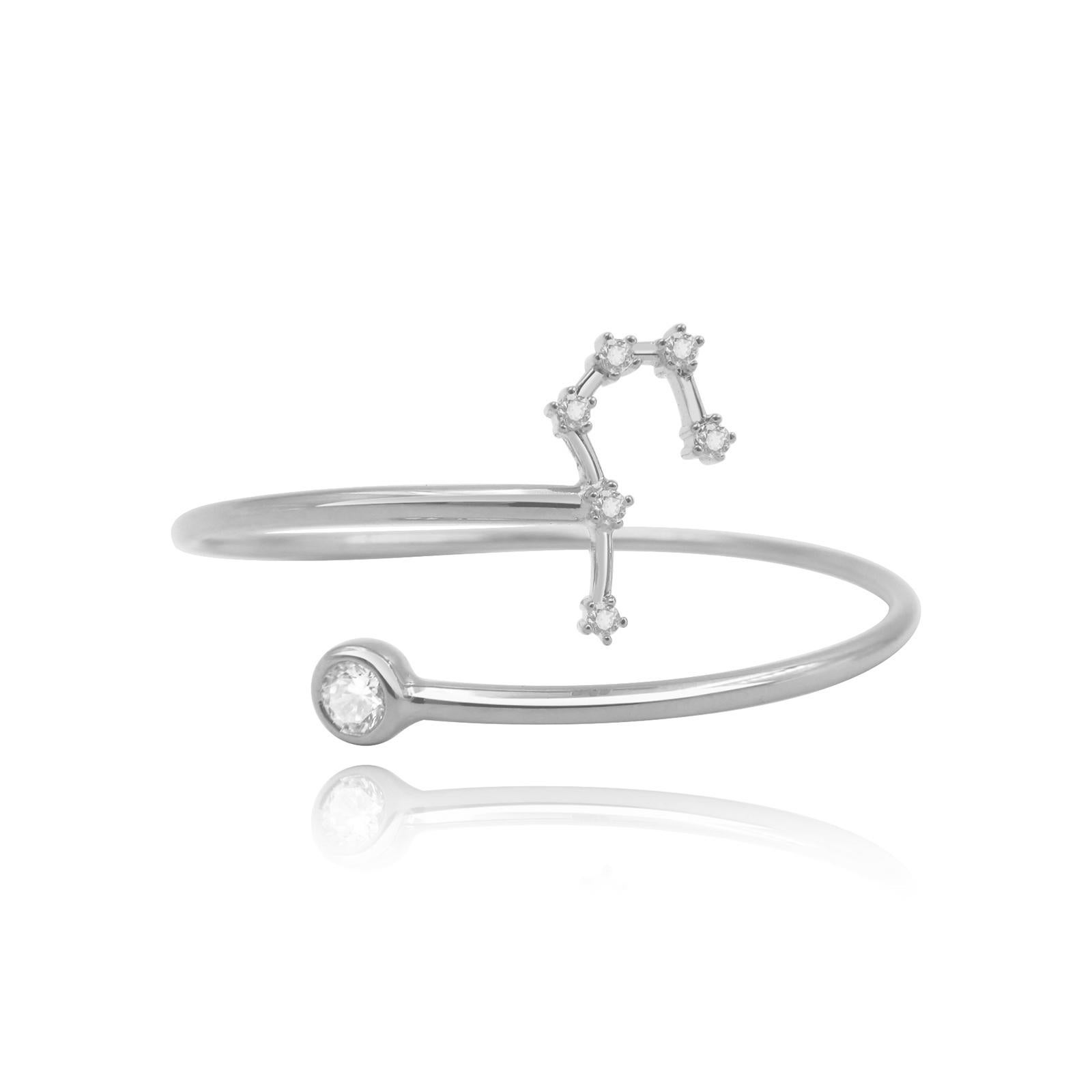 You are unique and your zodiac tells part of your story.  How your zodiac is displayed in the beautiful nighttime sky is what we want you to carry with you always. This cancer constellation wire bezel cuff shares a part of your personality with us