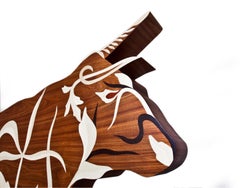 "Taurus" Inlaid Walnut Art Piece by Ivan Paradisi, Italy