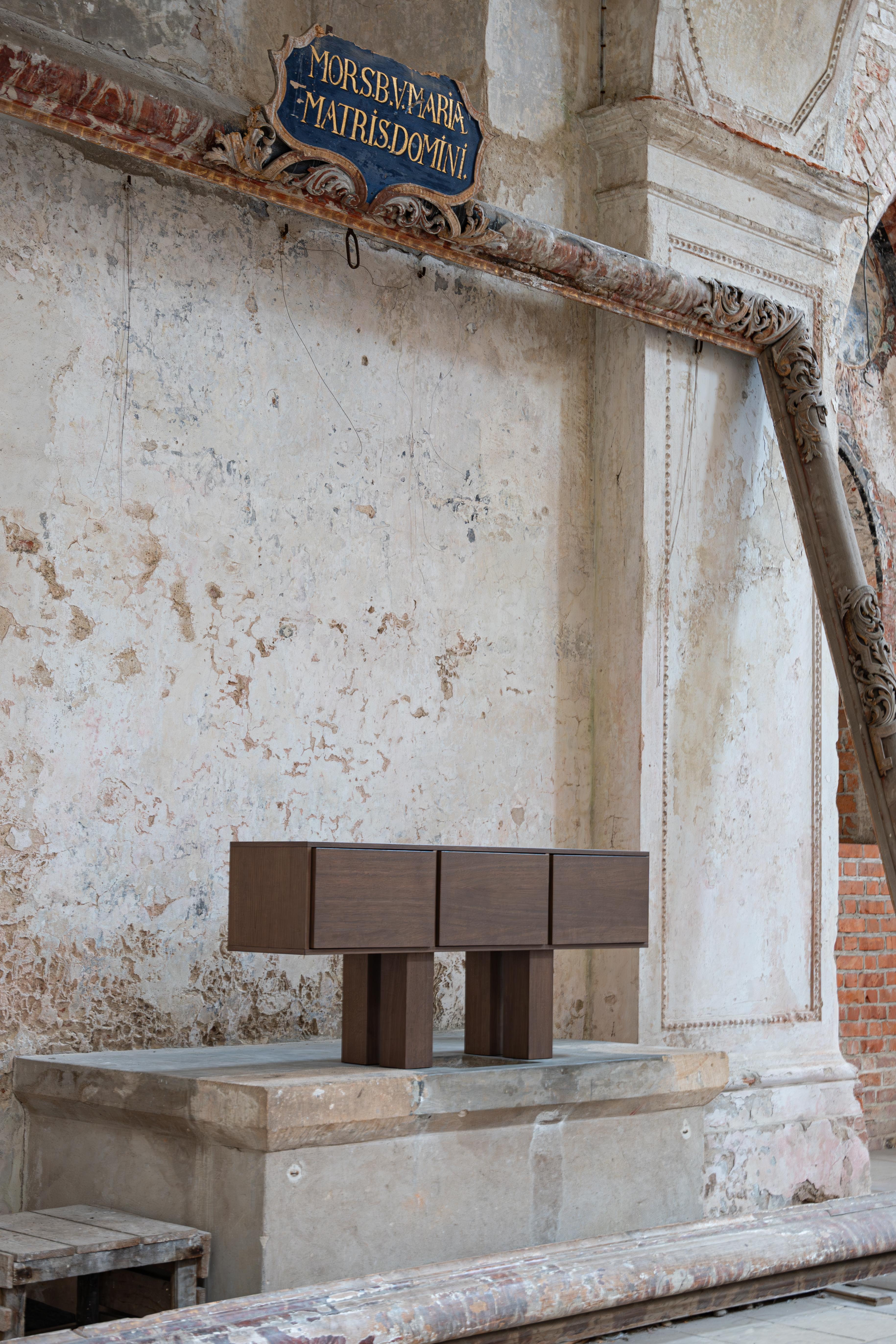 Taurus Medium Sideboard by Pastform
Dimensions: D 40 x W 170 x H 70 cm.
Materials: Stained and varnished wood.

Available in different wood color finishes: Whiskey, Rum, BPA, Nobel, Brandy, Schwarz, and Natura. Prices may vary. Available in three