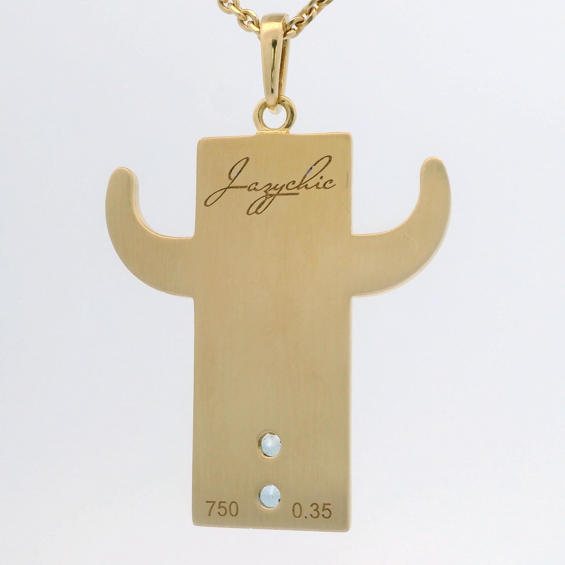 Brilliant Cut Taurus Pendant Necklace 18k Y Gold 26 Diamonds 52 Blue Sapphires 2 Aquamarines For Sale