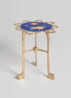Taurus Side Table in Brass with Semi Precious Stones, Viya by Vikram Goyal