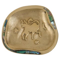 Taurus Trinket Tray in Brass with Semi Precious, Viya by Vikram Goyal