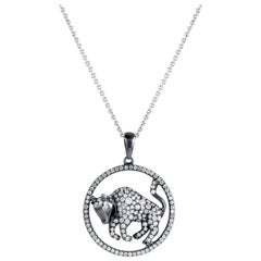 Taurus Zodiac Diamond Pendant Necklace
