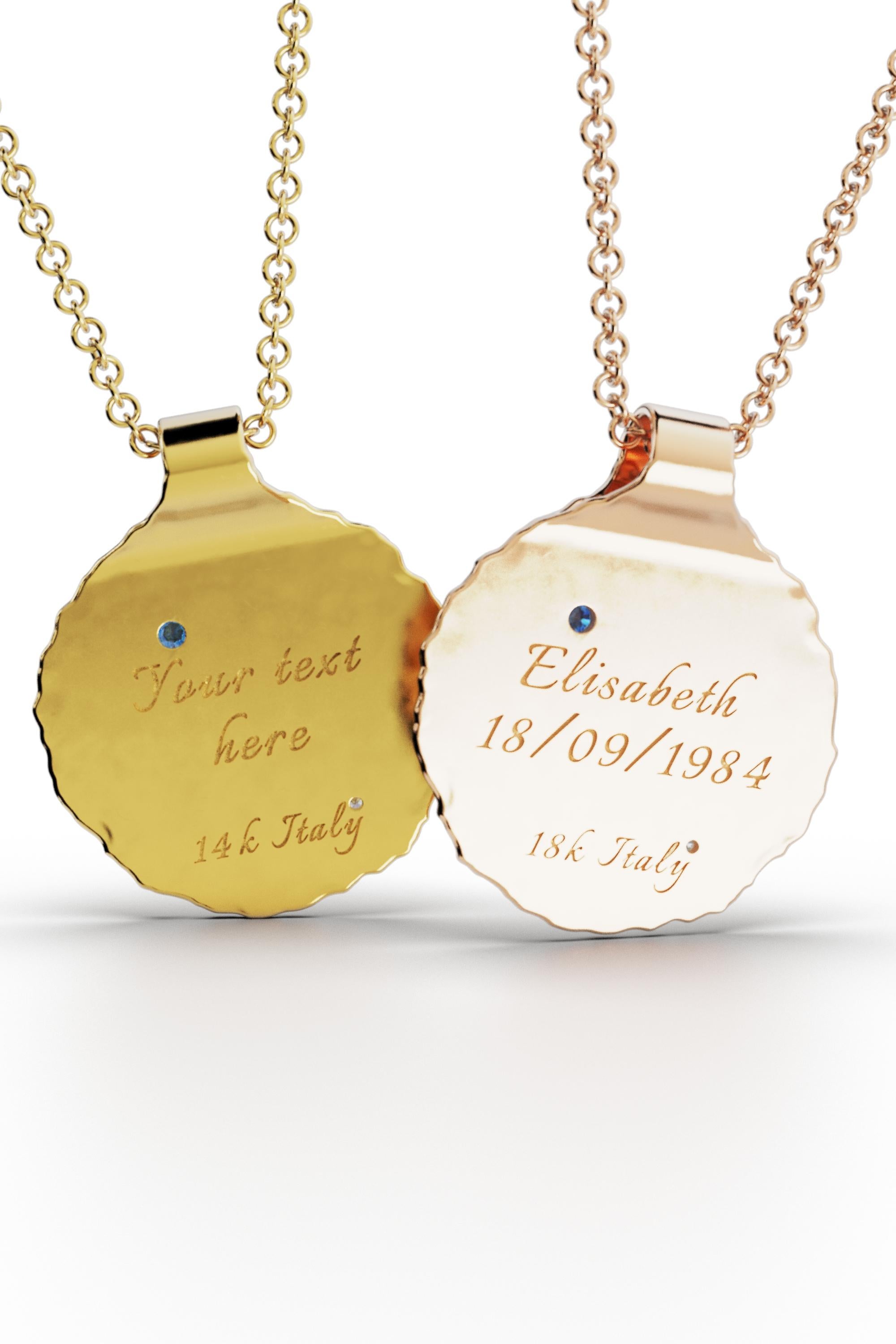 Contemporary Taurus Zodiac Pendant – 18K Gold – Astrology Necklace By Oltremare Gioielli For Sale