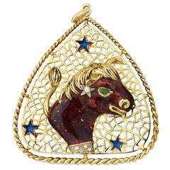 Vintage Taurus Zodiac Pendant by Frascarolo