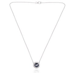 Taurus Sternzeichen H/SI Pavé-Diamant-Anhänger 14k Weißgold Halskette 1,16 Tcw