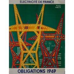 1969 advertising poster for Électricité de France (EDF) Obligations