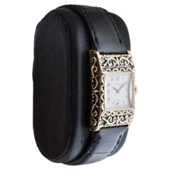 Tavannes 14Kt Solid Yellow Gold Art Deco Watch Hand Constructed Case circa 1940