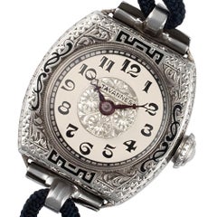 Tavannes Watch Gold Fill Case Gold Fill Bezel, Fabric Band with Two Piece Clasp