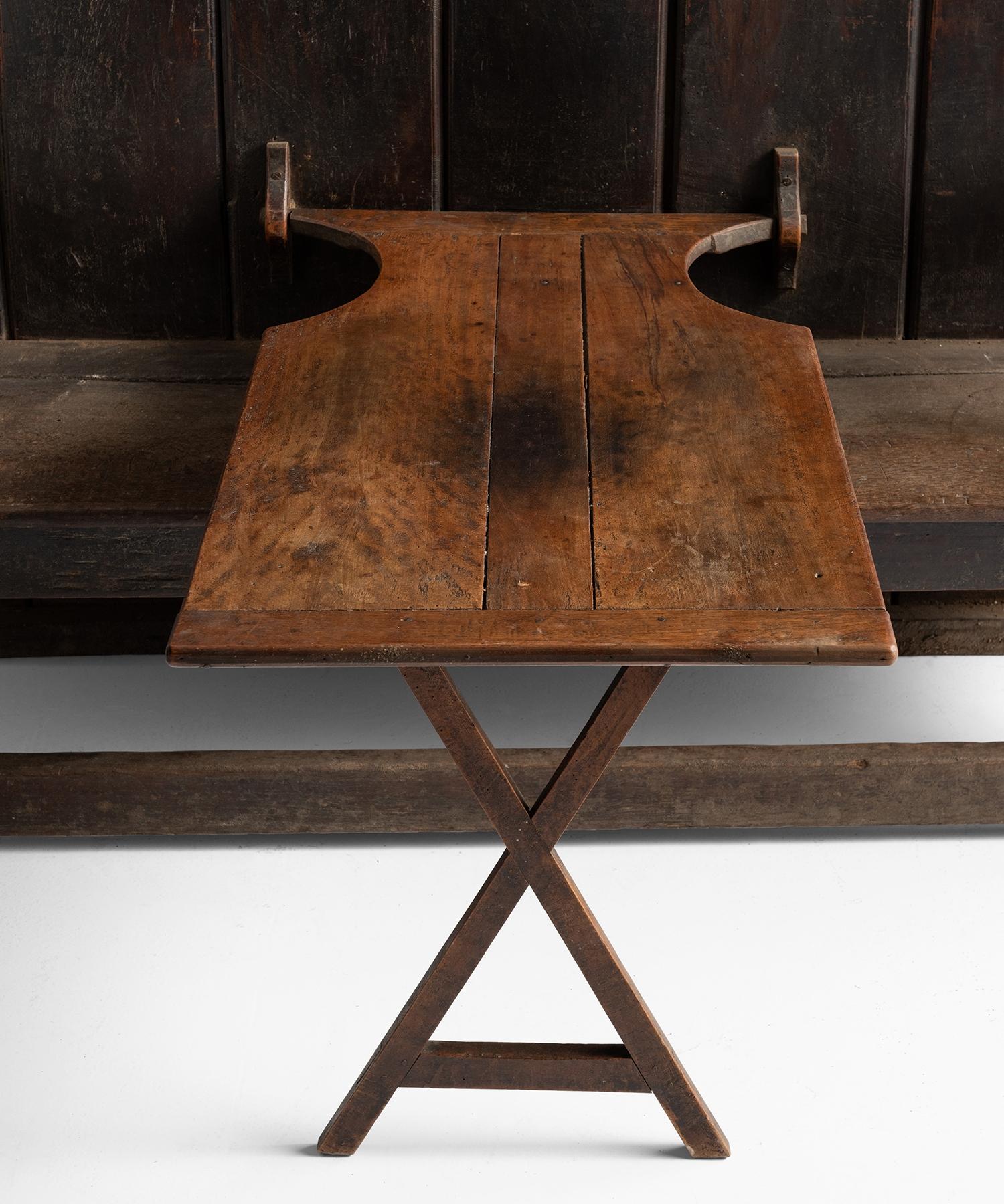 English Tavern Settle with Table, England, 19th Century