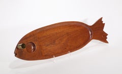 Taverneau Wood Carved Fish Shaped Charcuterie Tray in Style of Arthur Umanoff